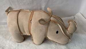 Way To Celebrate Faux Leather Rhino Plush Weighted Stuffed Animal